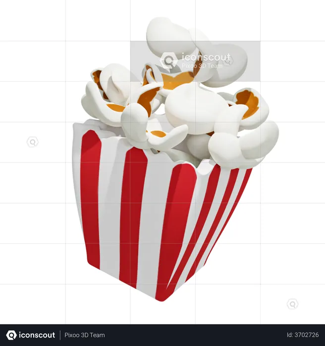 Popcorn  3D Illustration