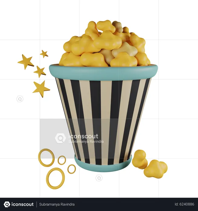 PopCorn  3D Icon