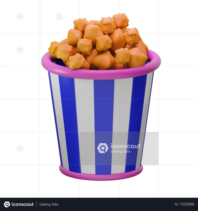 Popcorn  3D Icon