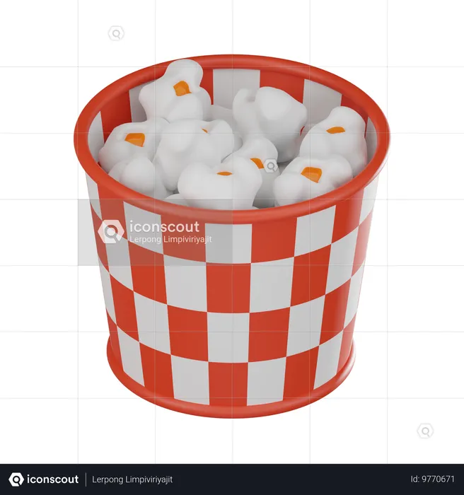 Popcorn Bowl  3D Icon