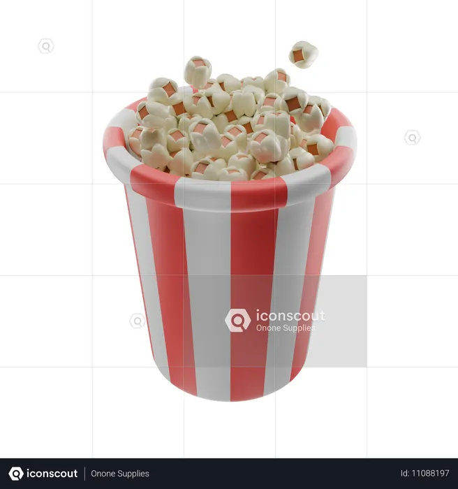 Popcorn Bowl  3D Icon