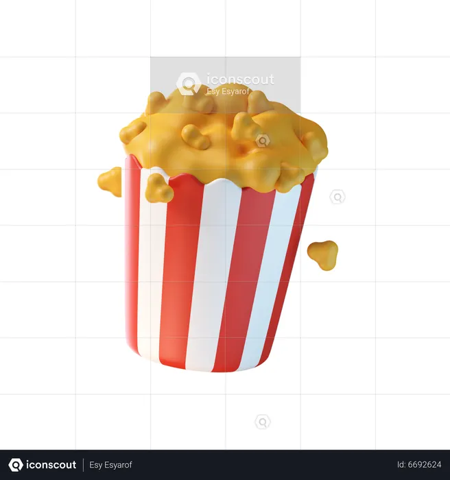 Popcorn Bowl  3D Icon