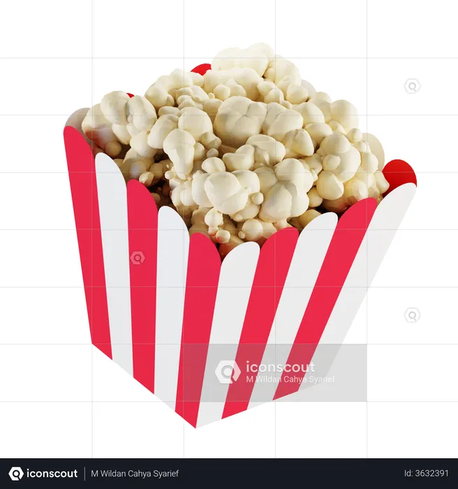 Popcorn Bowl  3D Illustration