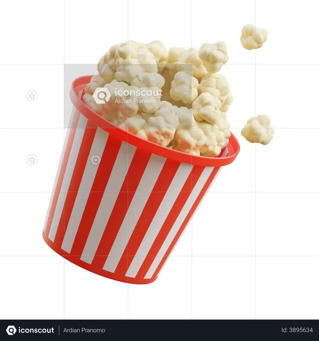 Popcorn Bowl  3D Illustration