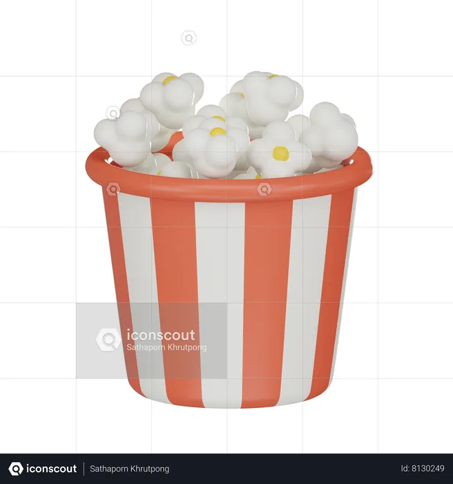 Popcorn Bucket  3D Icon