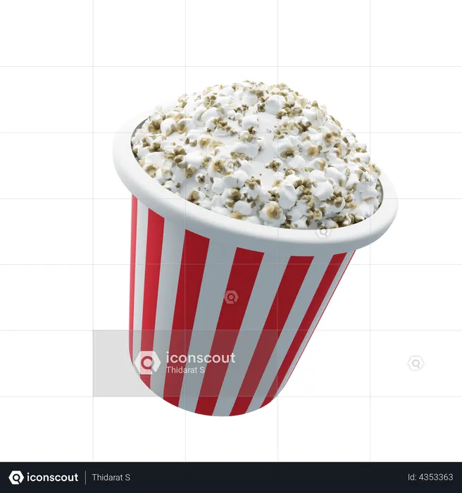 Popcorn mit Getränk  3D Illustration