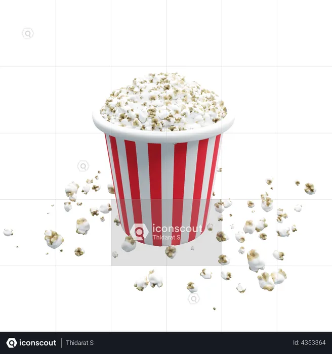 Popcorn With Drink  3D Illustration