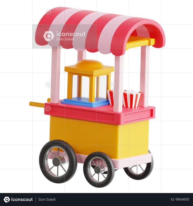 Popcornwagen  3D Icon