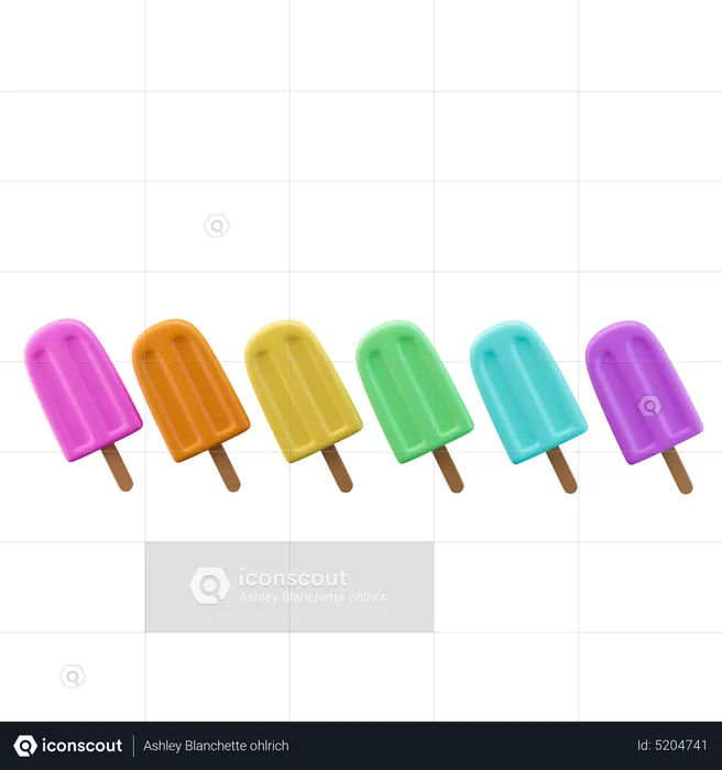 Popsicle Rainbow  3D Icon