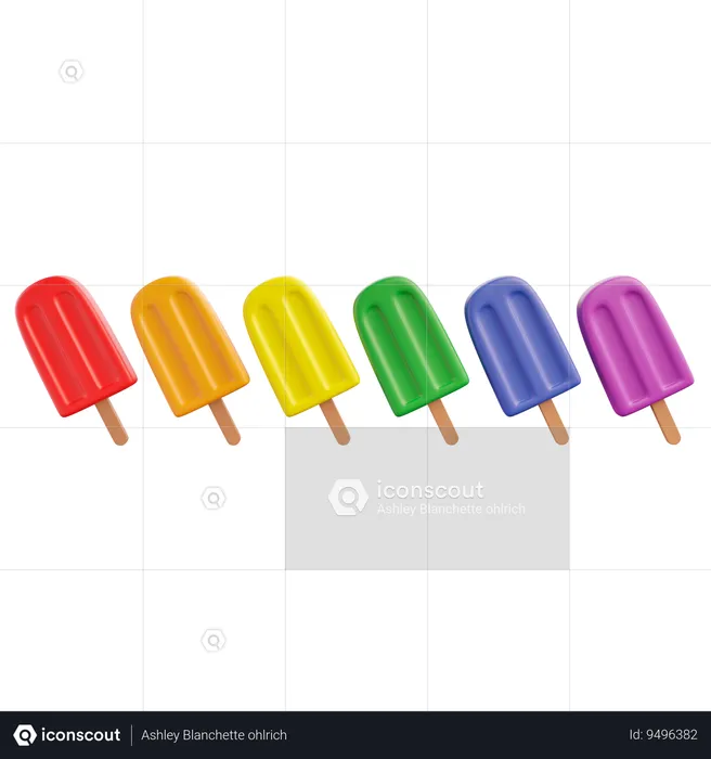 Popsicle Rainbow  3D Icon