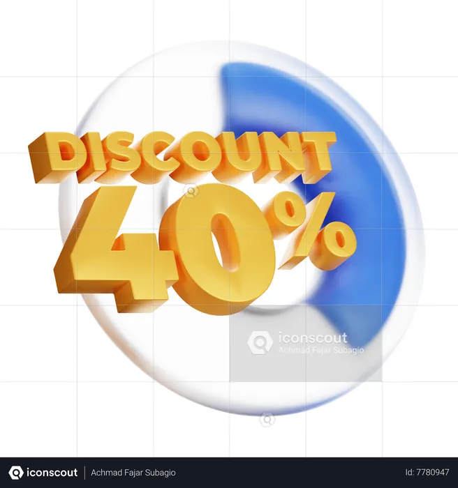 Porcentagem de desconto  3D Icon