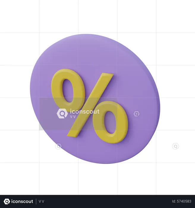 Porcentaje  3D Icon