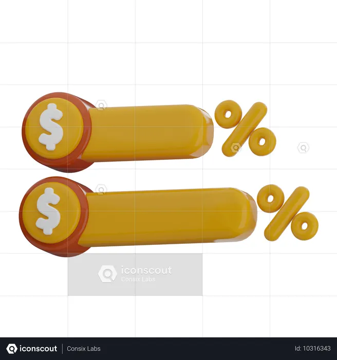 Porcentaje de votación  3D Icon