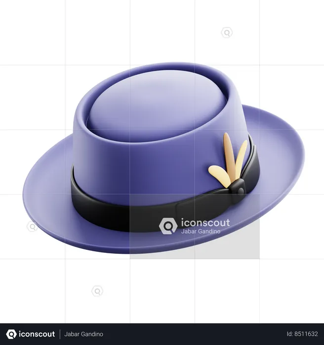 Porkpie Hat  3D Icon