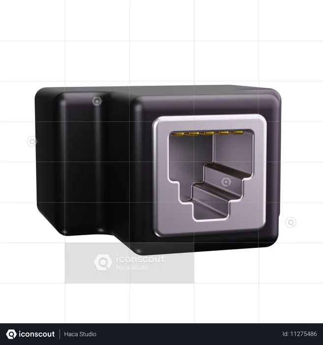 Port Ethernet  3D Icon