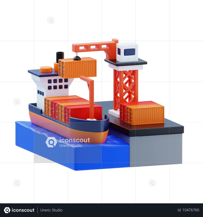 Port Operations  3D Icon