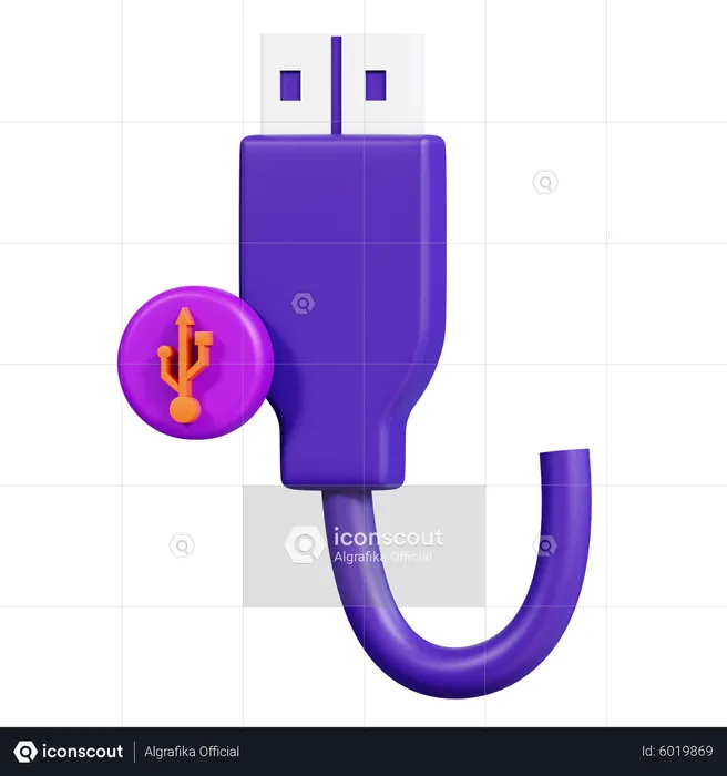 Port USB  3D Icon