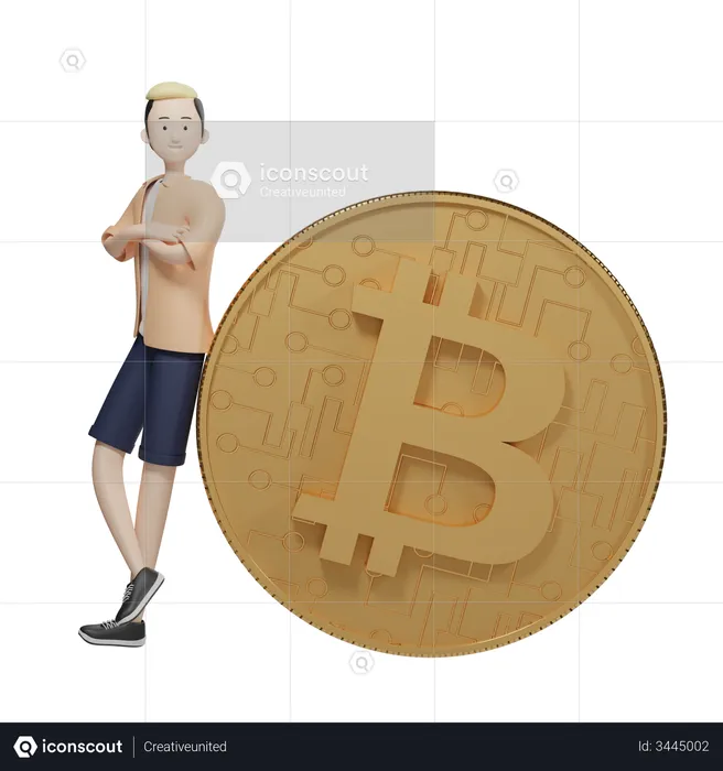 Titular de bitcoin  3D Illustration