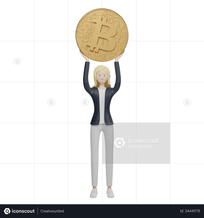 Titular de bitcoin  3D Illustration