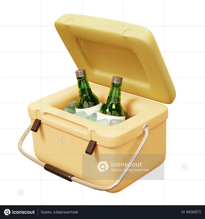 Portable Cooler With Beer  3D Icon