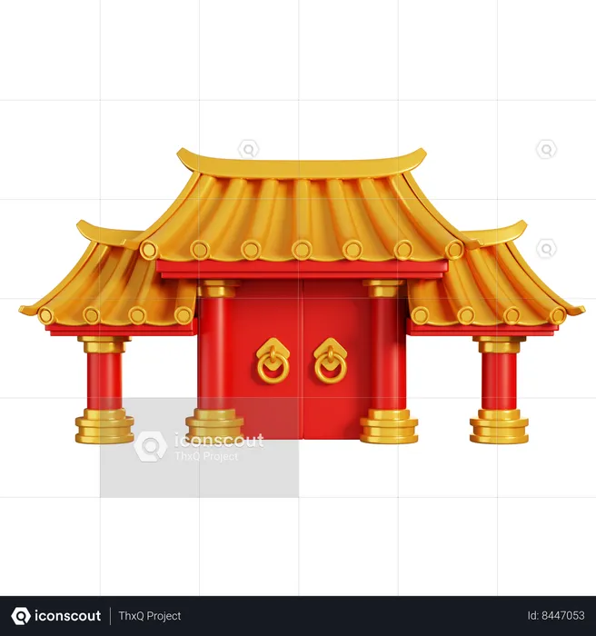 Portão chinês  3D Icon