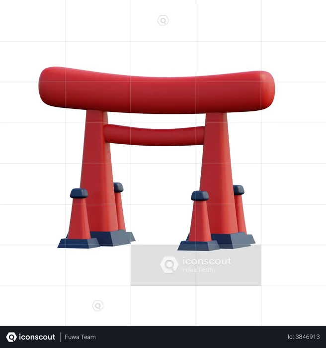 Porte torii japonaise  3D Illustration