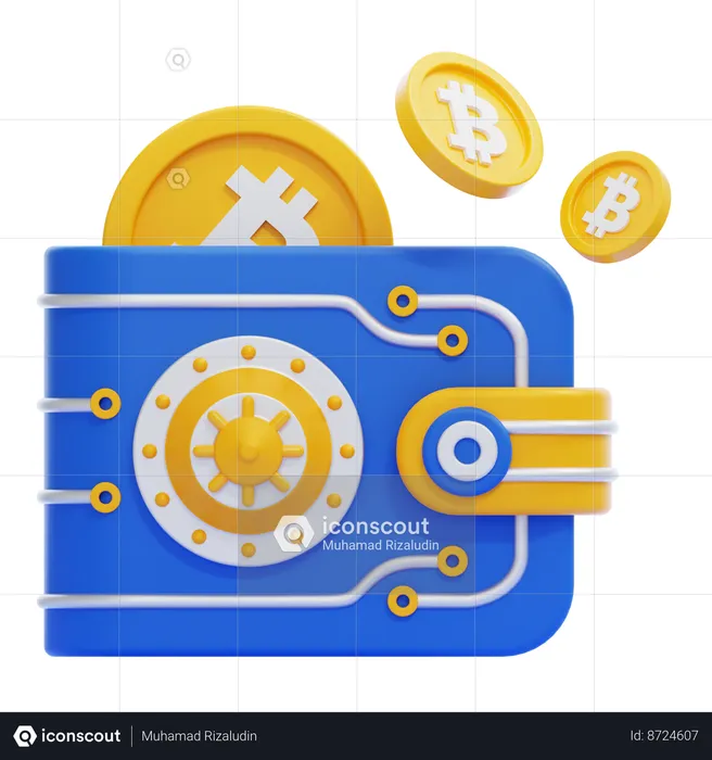 Portefeuille Bitcoin  3D Icon