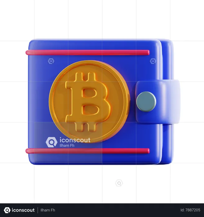 Portefeuille Bitcoin  3D Icon