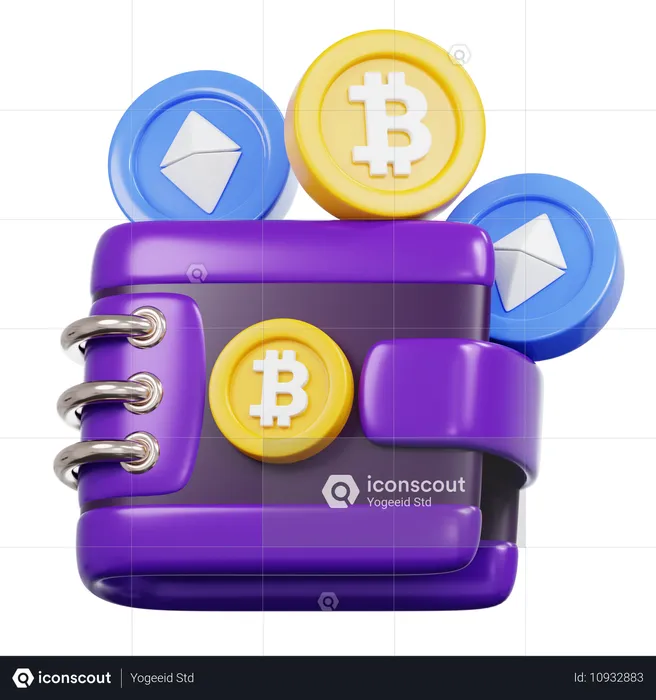 Portefeuille cryptographique  3D Icon