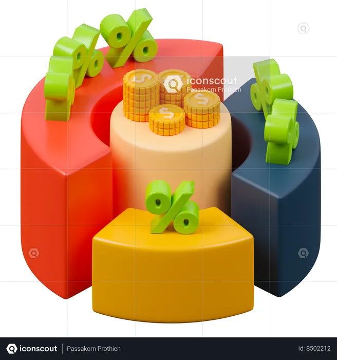 Portefeuille d'investissement  3D Icon