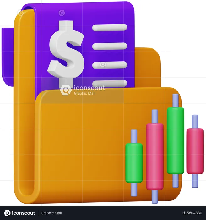 Portefeuille financier  3D Icon