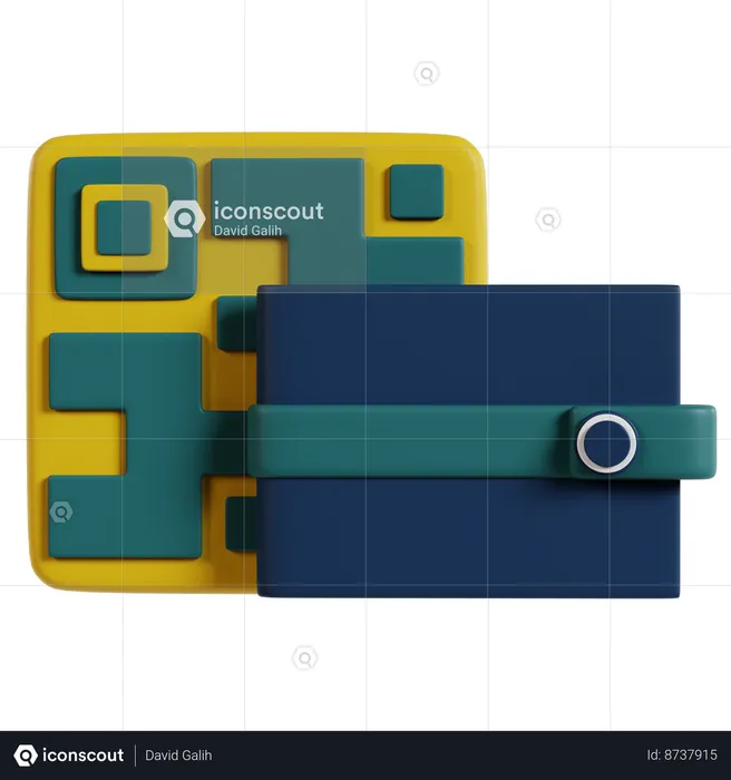 Portefeuille numérique moderne  3D Icon