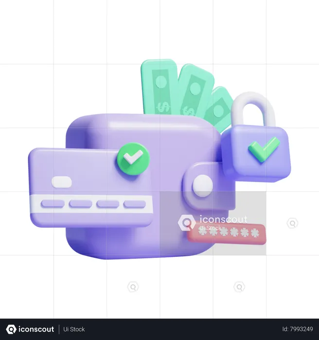 Sécurité du portefeuille  3D Icon