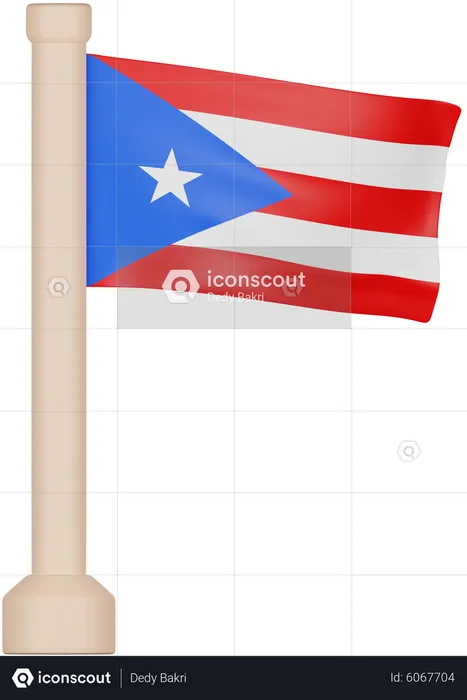 Drapeau de Porto Rico Flag 3D Icon