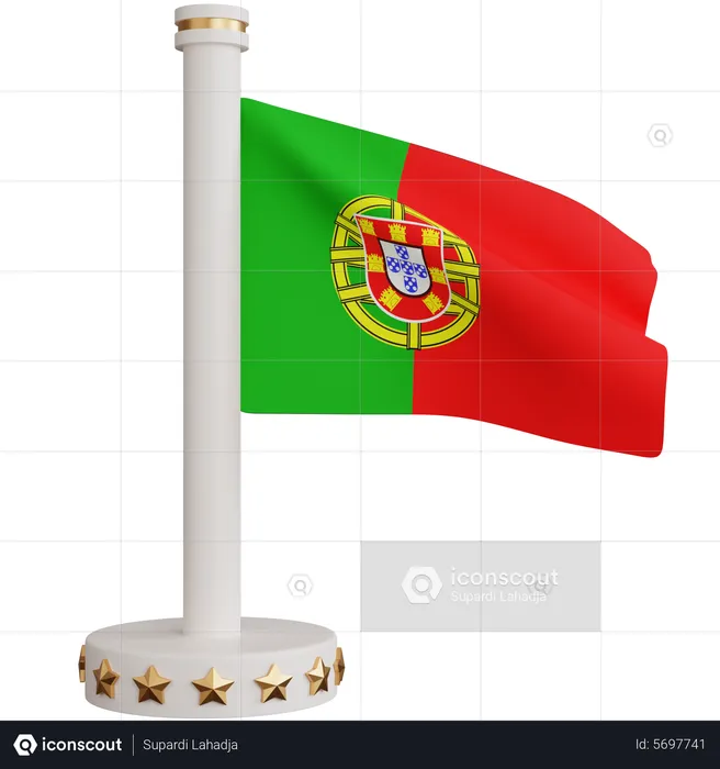 Portugal national flag Flag 3D Icon