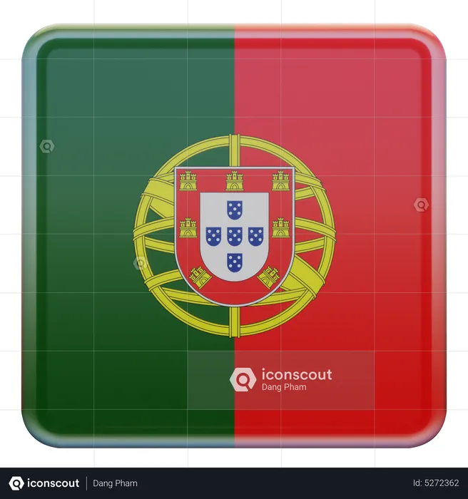 Portugal Square Flag Flag 3D Icon