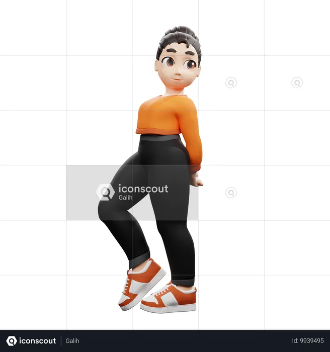 Pose de position confiante  3D Illustration