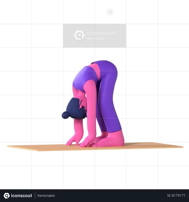 Pose de flexão para frente em pé  3D Icon