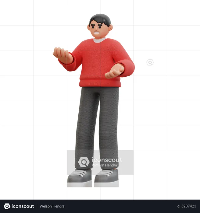 Homem falando pose  3D Icon