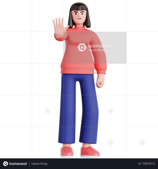 Pose de rechazo de la mujer  3D Illustration