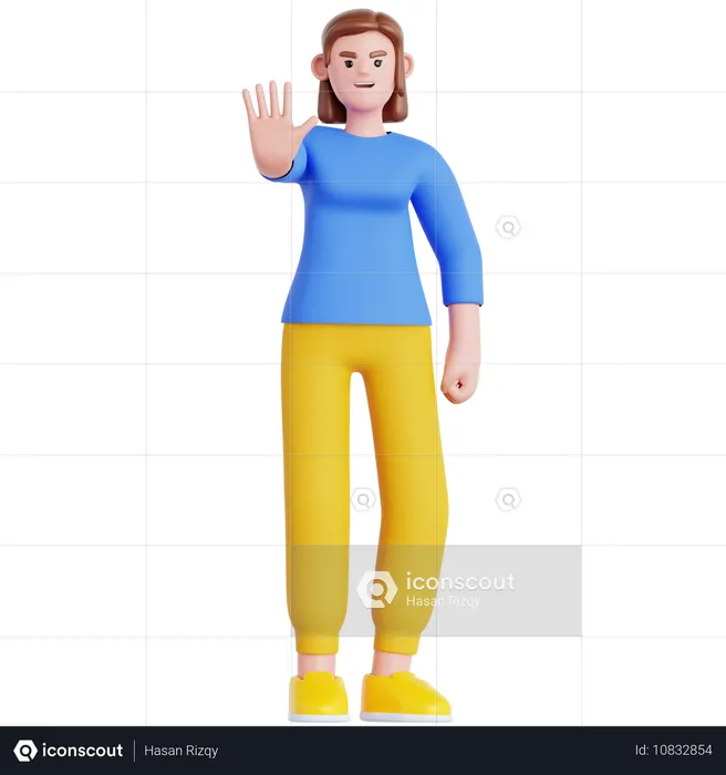 Pose de rejeição da mulher  3D Illustration