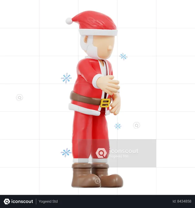 Pose de salutation du père Noël  3D Illustration