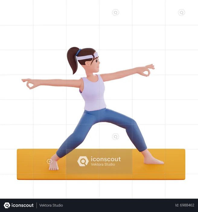 Postura de surf y yoga  3D Illustration