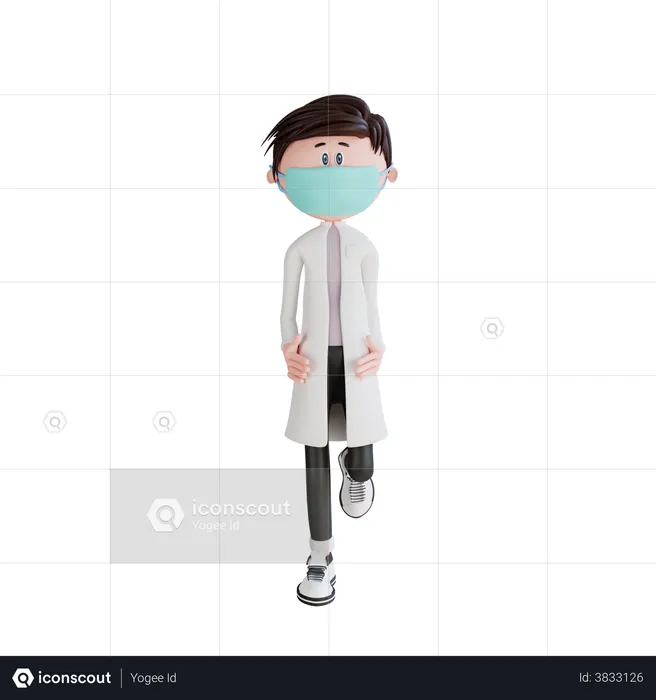 Médico elegante pose  3D Illustration