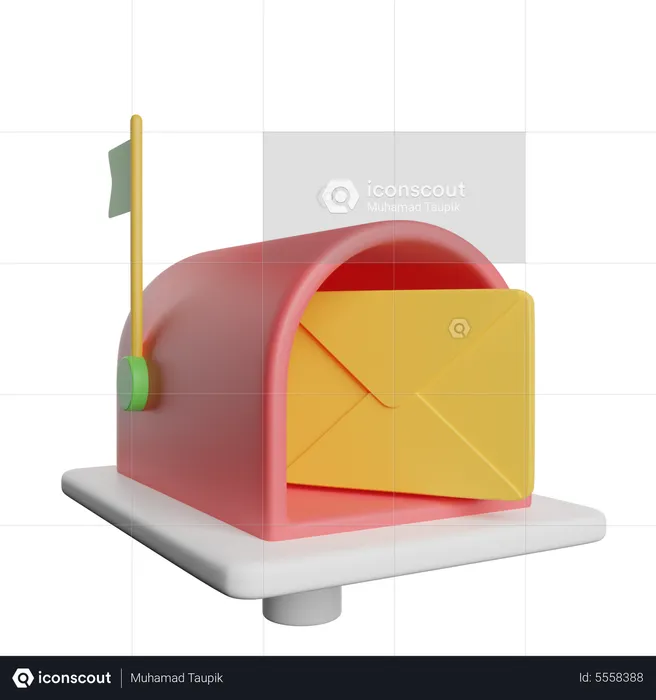 Post Box With Key  3D Icon