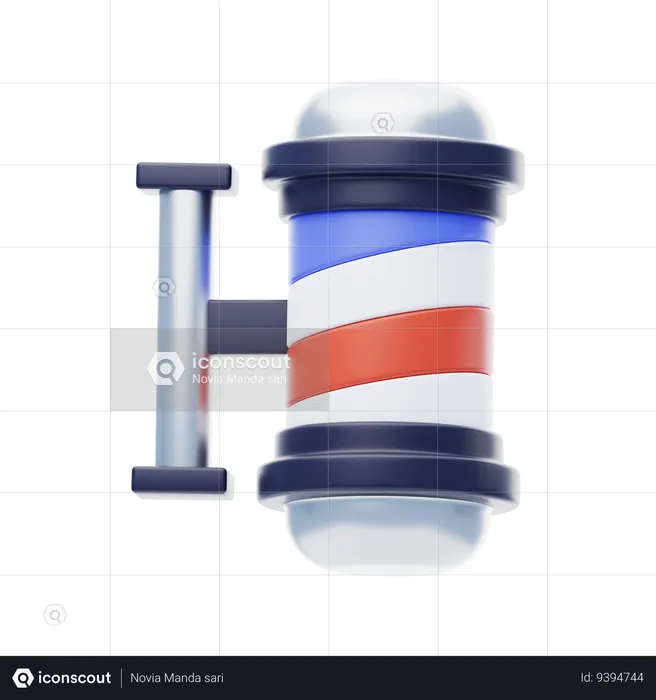 Poste de barbeiro  3D Icon