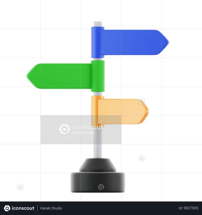 Poste de sinalização de rua  3D Icon