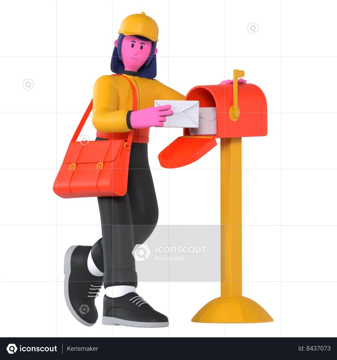 Posting letters  3D Illustration