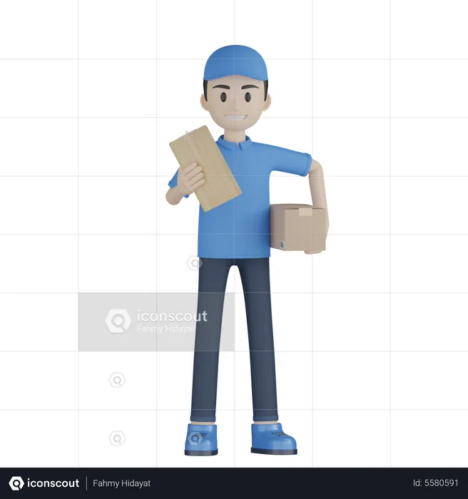 Postman Giving Post  3D Illustration