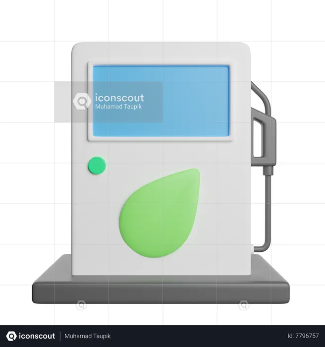 Posto de combustível ecológico  3D Icon
